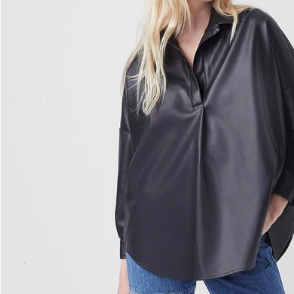French Connection Faux Leather shirt